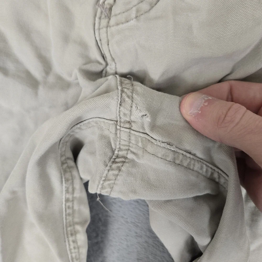 Abercrombie & Fitch Cargo Shorts 34 Beige Vintage Fatigues Military Distressed